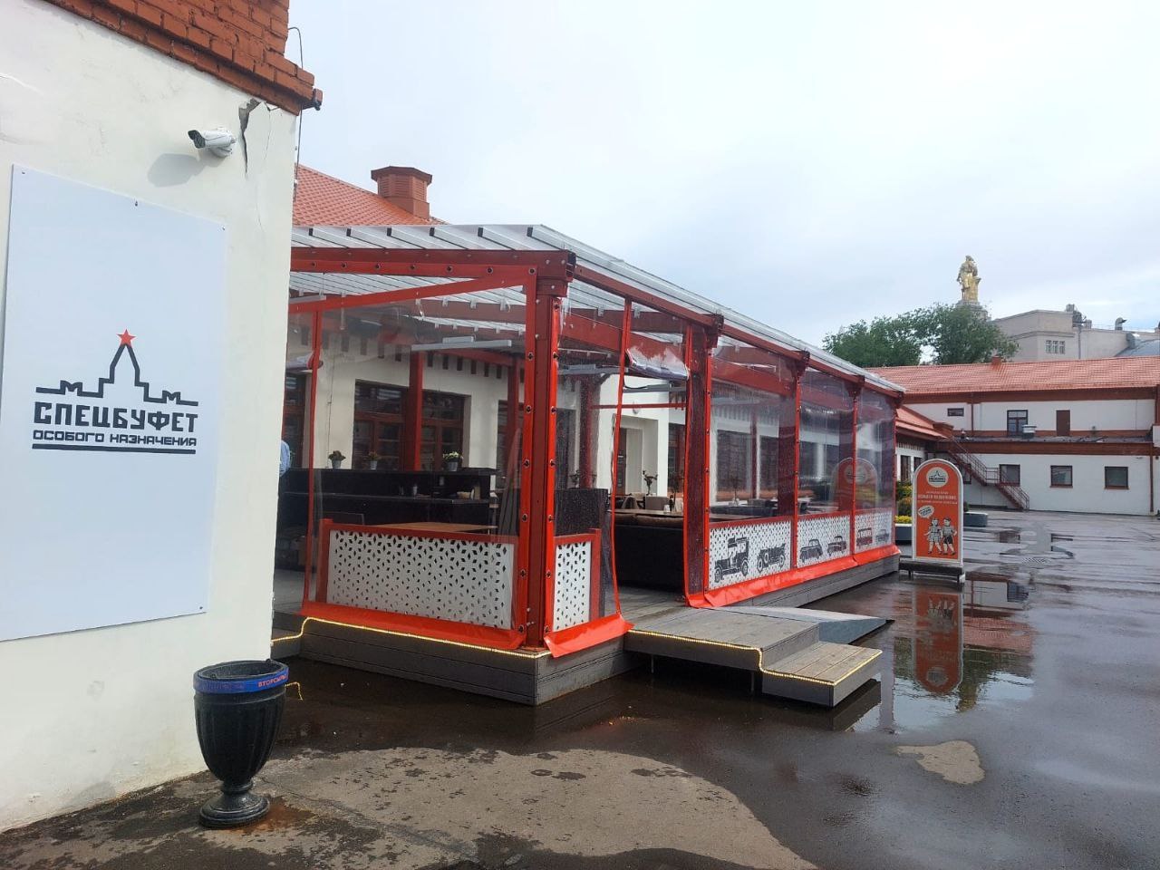 ПВХ шторы для летней террасы кафе в Кашире